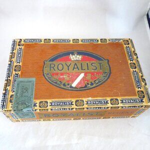 Antique Royalist cigar box wooden advertising empty